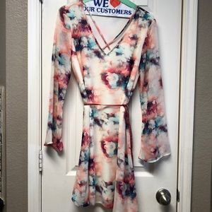 PinkBlush light pink & pastel floral dress